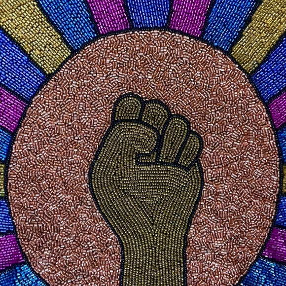 Colorful Solidarity Hand Beaded Fringe Cape - Picture 3 of 4